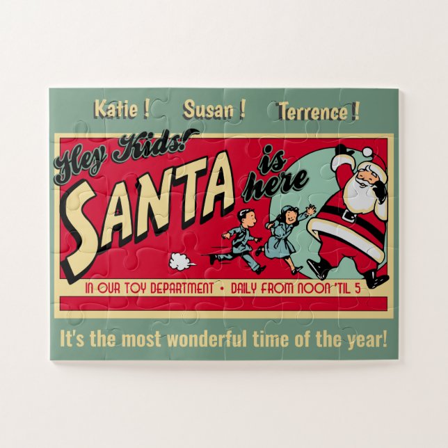 Vintage Personalised Santa Puzzle (Horizontal)