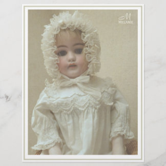 Vintage Personalised Victorian Antique Girl Doll Custom Letterhead