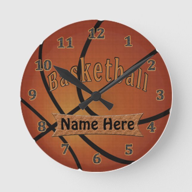 Vintage Personalized Basketball Clocks (Front)