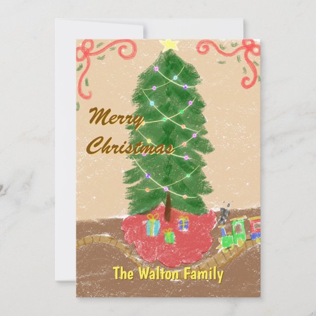 Vintage Personalized Christmas Card (Front)