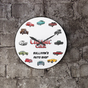 Vintage Personalized Classic Car Large Clock
