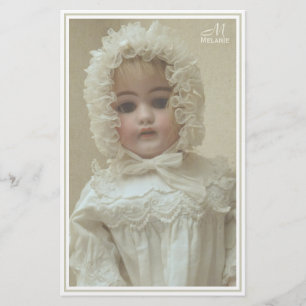 Vintage Personalized Victorian Antique Girl Doll Stationery
