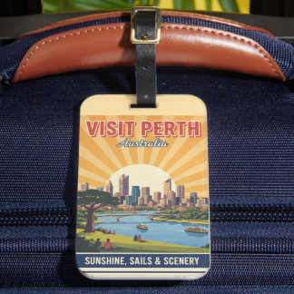 Vintage Perth Australia, Retro Sunshine & Scenery  Luggage Tag