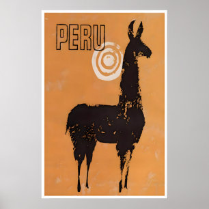Vintage Peru Art Peruvian Print Travel Poster Home