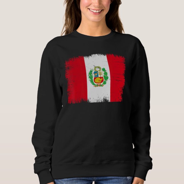 Vintage Peru Flag Peruvian Independence Day Sweatshirt (Front)