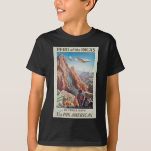 Vintage Peru of the Incas via Pan American Travel T-Shirt