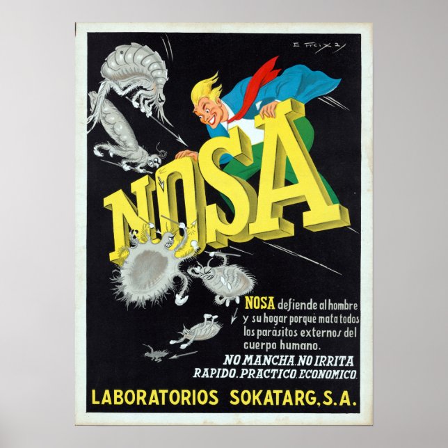 Vintage Pest Control Advertisement Poster (Front)