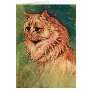 Vintage Pet Animals, Long Haired Orange Cat