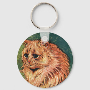 Vintage Pet Animals, Long Haired Orange Cat Key Ring