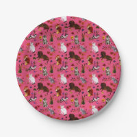 Vintage Pet Cat Dogs Floral Garden Party