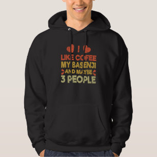 Vintage Pet Dog Owner Like Coffee Love Basenji Hoodie