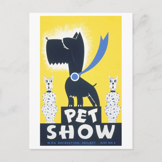 Vintage Pet Show WPA Poster Postcard (Front)