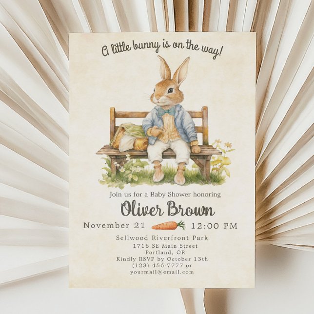 Vintage Peter Rabbit Baby Shower Invitation (Creator Uploaded)