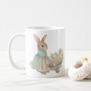   vintage peter rabbit with flowers Coffee Mug