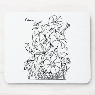 Vintage Petunia Flowers Mouse Pad