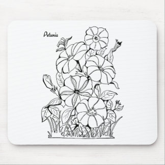 Vintage Petunia Flowers Mouse Pad