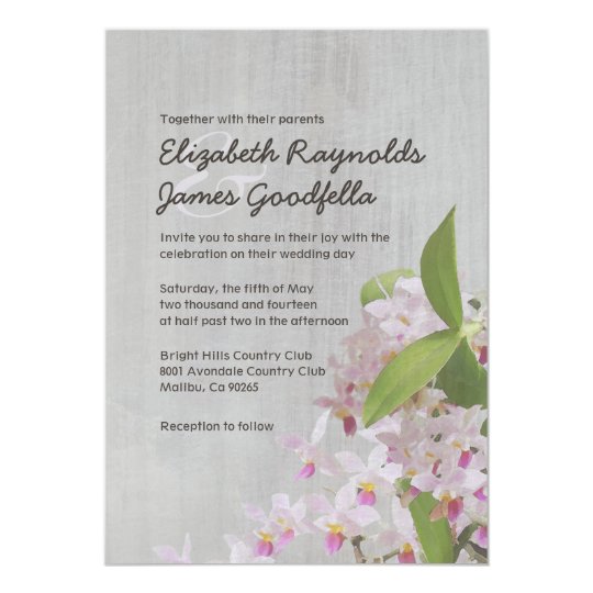 Vintage Phalaenopsis Orchid Wedding Invitations