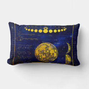 Vintage Phases of the Moon Saturn Jupiter Venus Lumbar Cushion