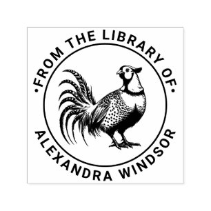 Vintage Pheasant Game Bird #3 Library Book Name Self-inking Stamp