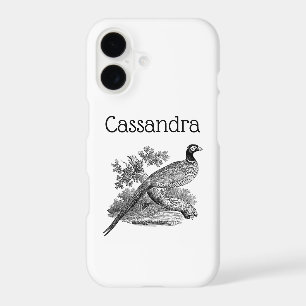 Vintage Pheasant Game Bird Drawing BW