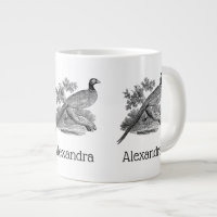 Vintage Pheasant Game Bird Drawing BW