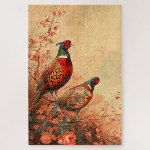 Vintage Pheasants in Autumn 20x30 Jigsaw Puzzle