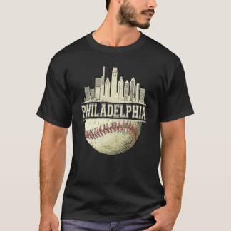 Vintage Philadelphia Baseball Skyline Retro Philly T-Shirt