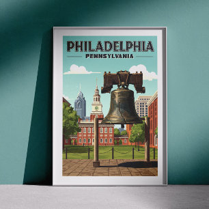 Vintage Philadelphia Pennsylvania Poster