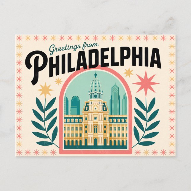 Vintage Philadelphia Postcard | Greetings from (Front)