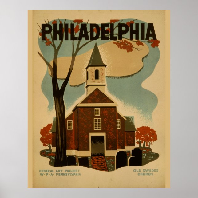 Vintage Philadelphia Travel Poster (Front)