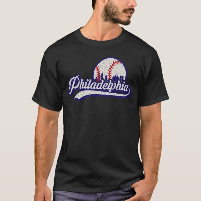 Vintage Philly  Philadelphia Baseball T-Shirt (Front)