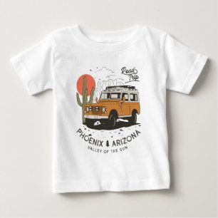 Vintage Phoenix AZ Desert Cactus Sunset Road Trip Baby T-Shirt