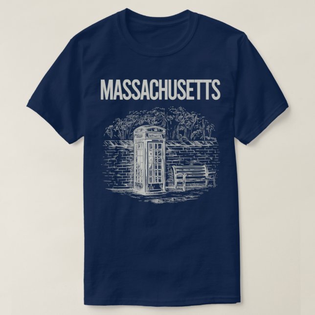 Vintage Phone Booth Massachusetts  T-Shirt (Design Front)