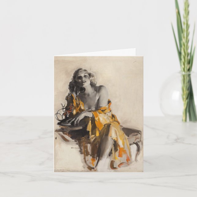 Vintage Phone Call, Birthday Card (Front)