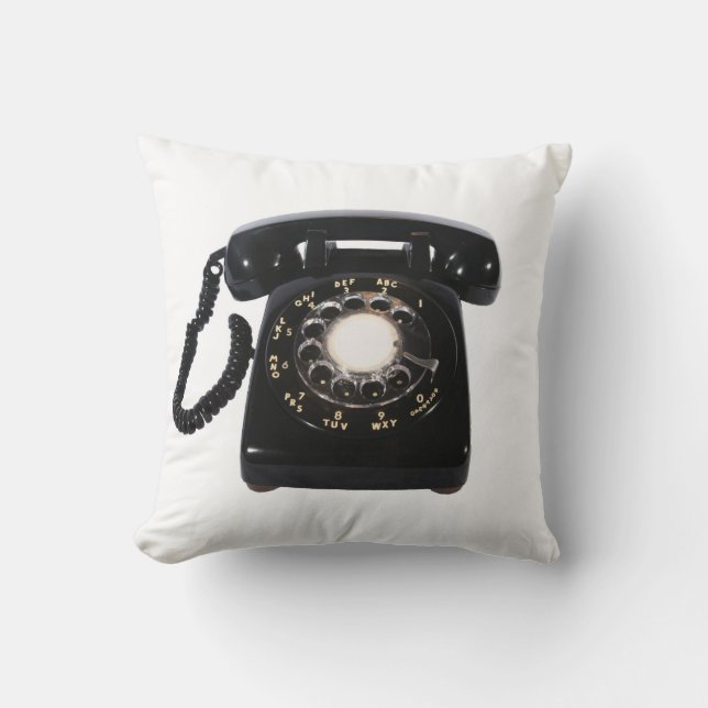 Vintage Phone Reversible Throw Decor Pillow (Front)