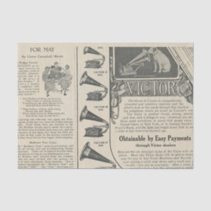 Vintage Phonograph Advertisement Tissue Paper