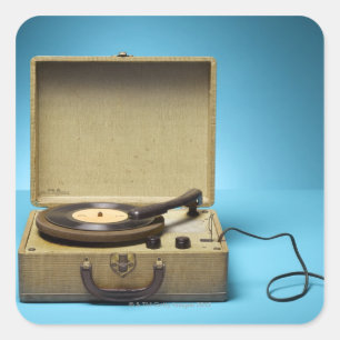 Vintage Phonograph Square Sticker