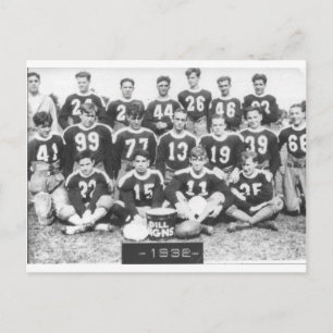 Vintage photo 1932 football team postcard