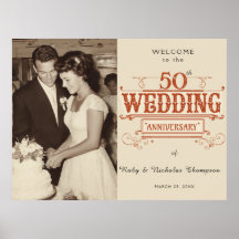 Vintage Photo 50th Wedding Anniversary Welcome