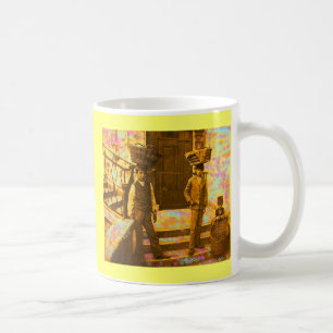 vintage photo basket heads coffee mug