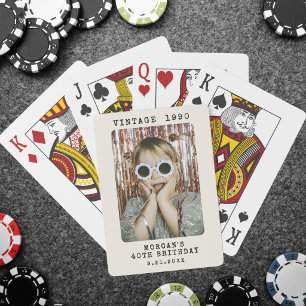 Vintage Photo Birthday Playing Cards