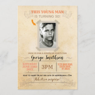 Vintage Photo Birthday Style Surprise Invitations