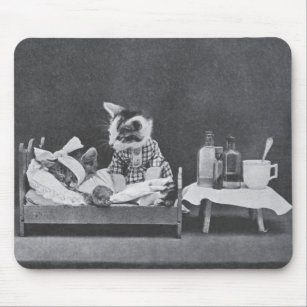 Vintage Photo - Calling Nurse Kitty, Mouse Pad