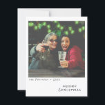 Vintage Photo Christmas Card - Green Lights<br><div class="desc">Share heartfelt holiday memories with this customisable vintage-style Christmas card, designed to mimic the charm of a classic instant photo. The card features a photo template overlaid with a soft aged filter, giving your uploaded image a warm, nostalgic feel. Strung across the top of the card are retro, green Christmas...</div>