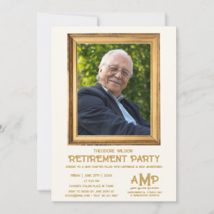 Vintage Photo Frame Retirement Party  Invitation