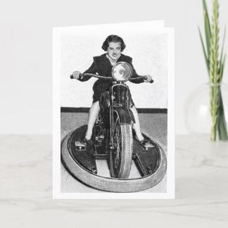 Vintage Photo - Girl on Cycle Card