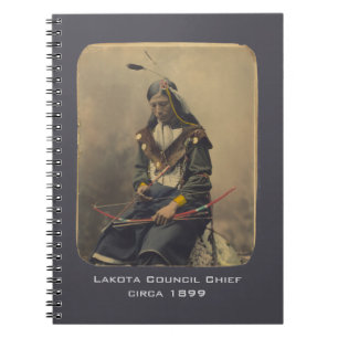 Vintage Photo Native American Lakota Indian Chief Notebook