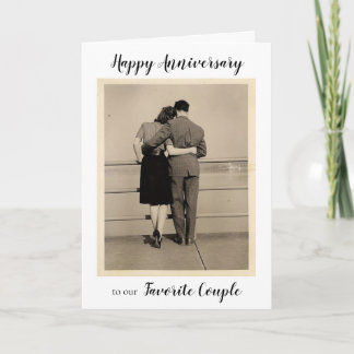 Vintage Photo of a Couple Embracing Anniversary    Card