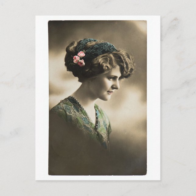 Vintage photo of lady from 1920's postcard (Front)