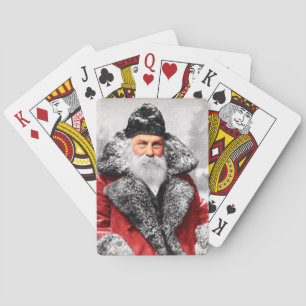 Vintage Photo of Santa Claus Playing Cards